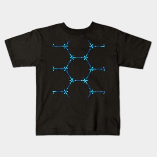 Modern futuristic hexagon pattern Kids T-Shirt